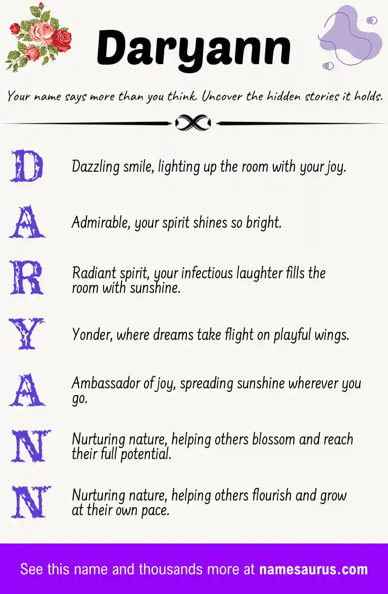 Acrostic poem about Daryann.