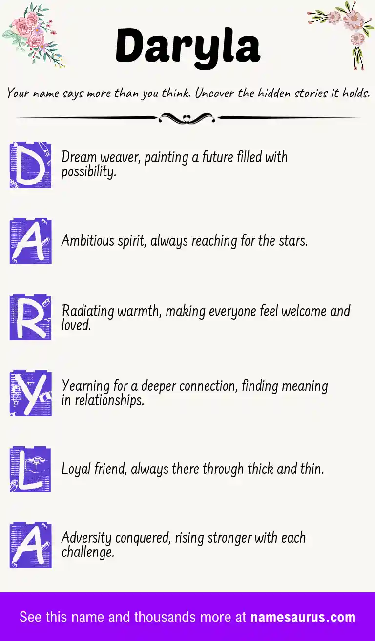 Acrostic poem about Daryla.