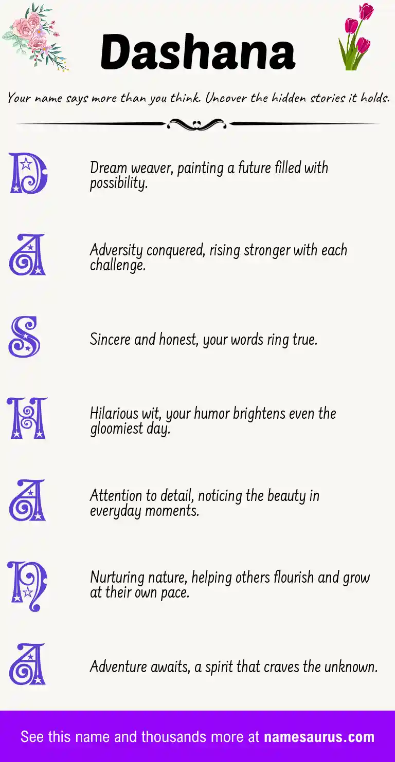 Acrostic poem about Dashana.