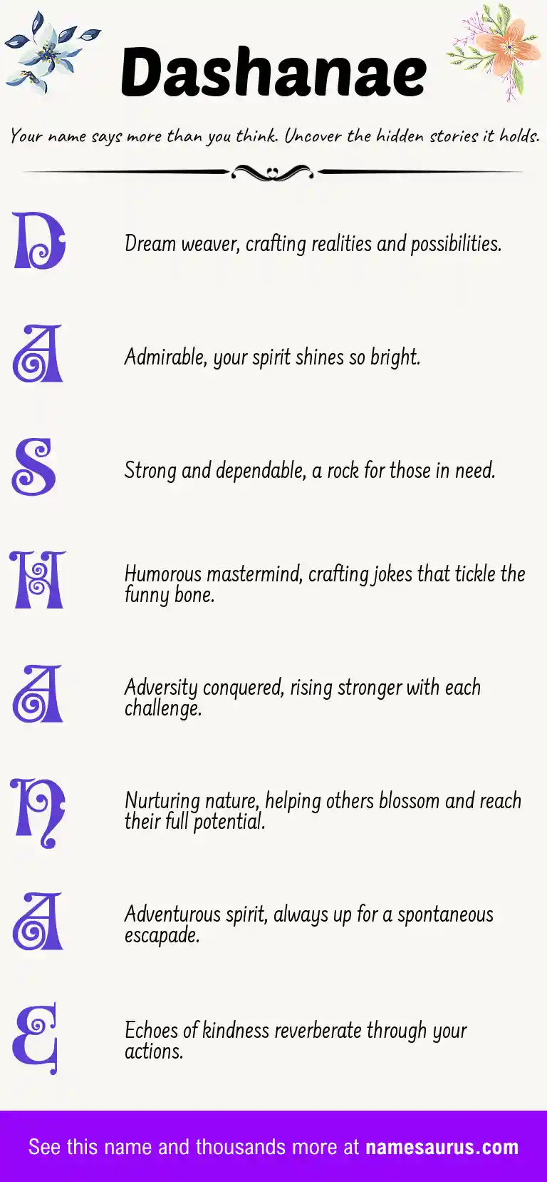 Acrostic poem about Dashanae.