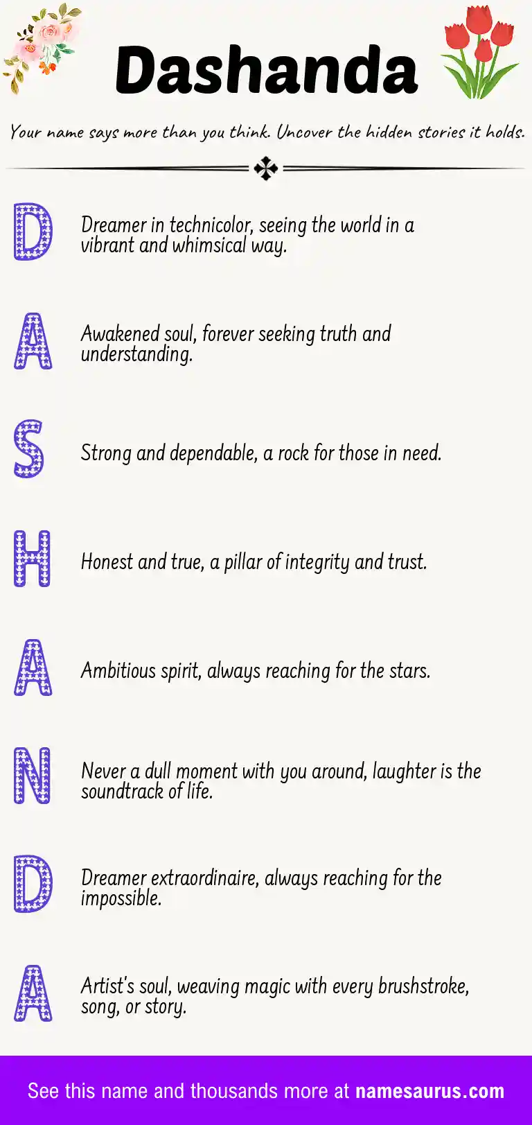 Acrostic poem about Dashanda.