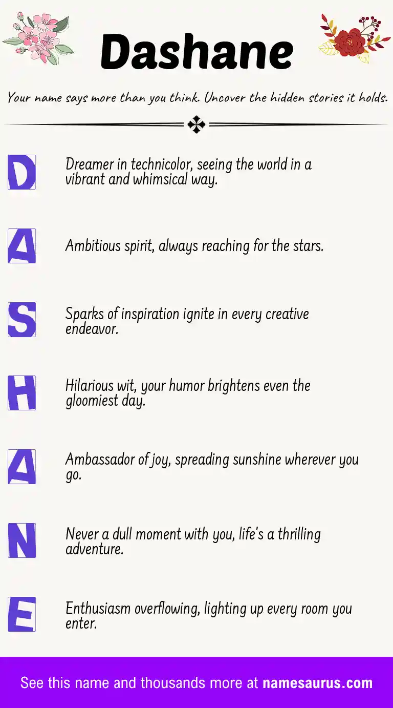 Acrostic poem about Dashane.