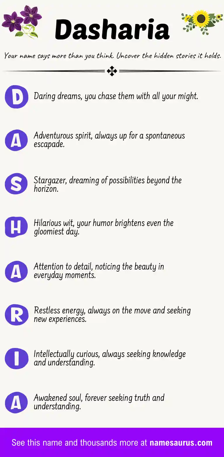 Acrostic poem about Dasharia.
