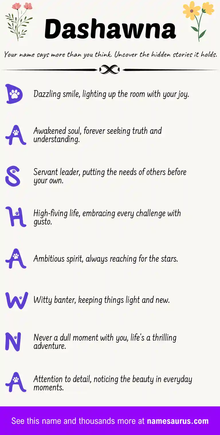 Acrostic poem about Dashawna.
