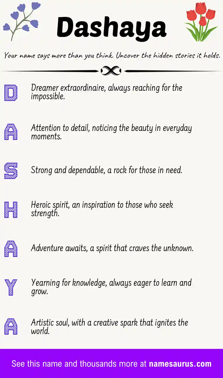 Acrostic poem about Dashaya.
