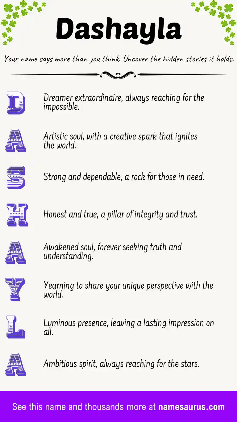 Acrostic poem about Dashayla.