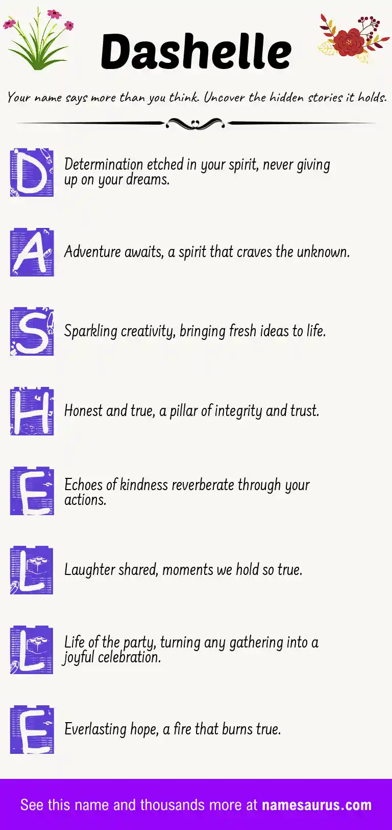 Acrostic poem about Dashelle.