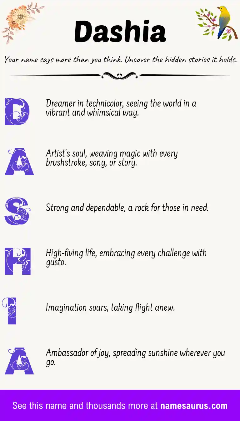 Acrostic poem about Dashia.