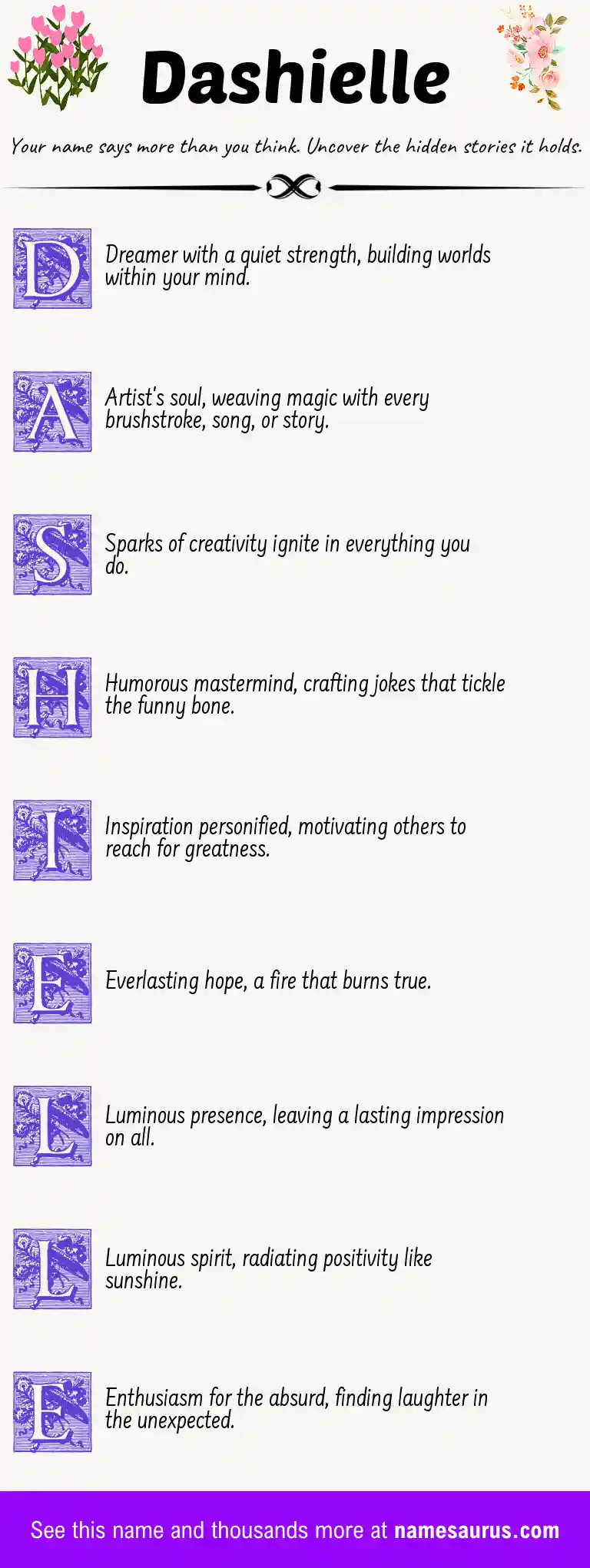 Acrostic poem about Dashielle.