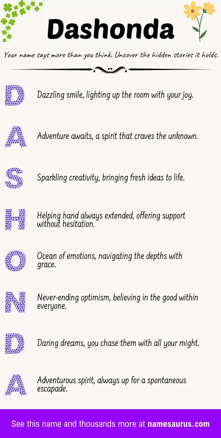 Acrostic poem about Dashonda.