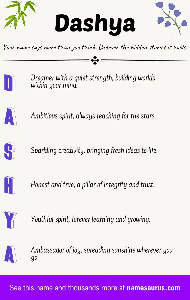 Acrostic poem about Dashya.