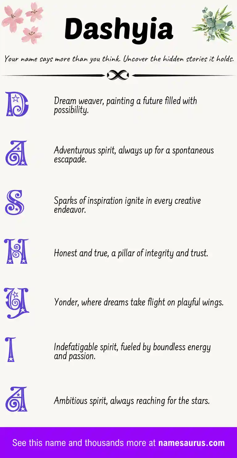 Acrostic poem about Dashyia.