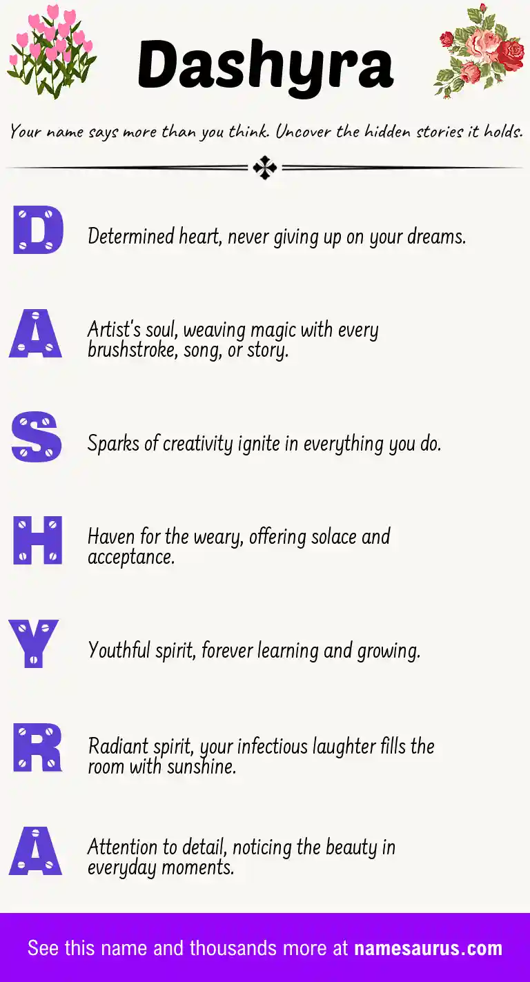 Acrostic poem about Dashyra.