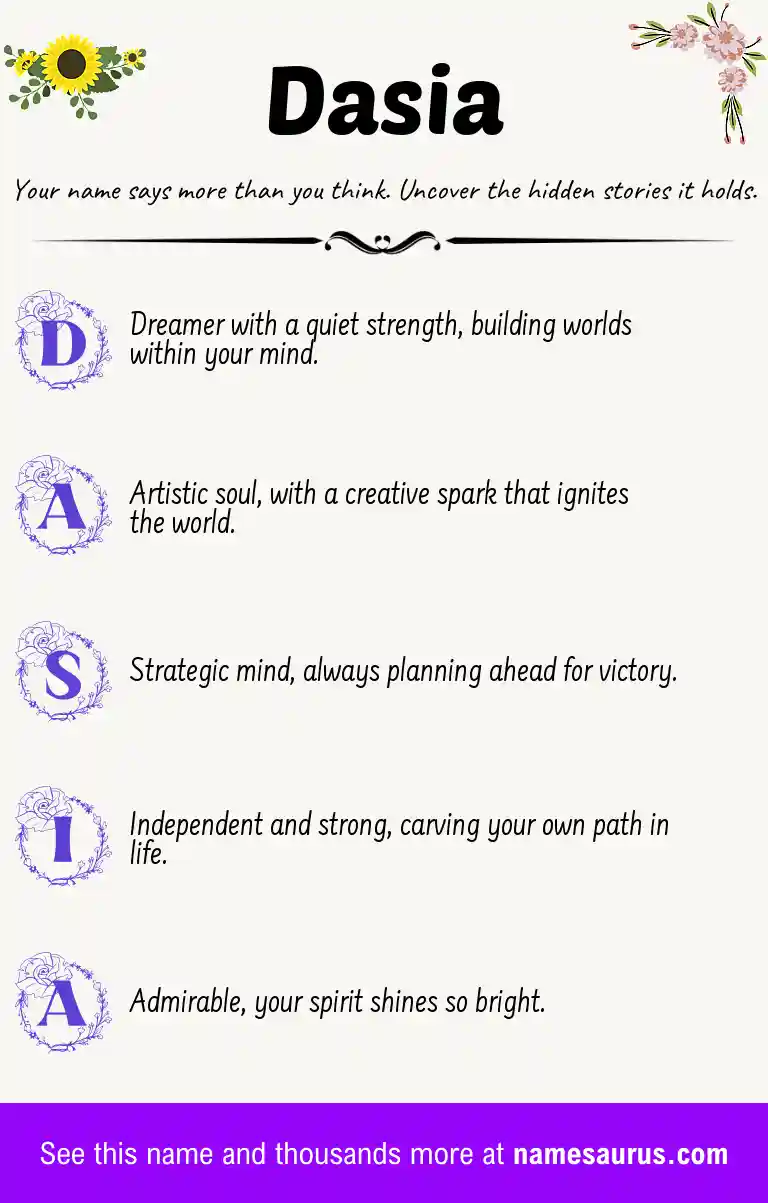 Acrostic poem about Dasia.