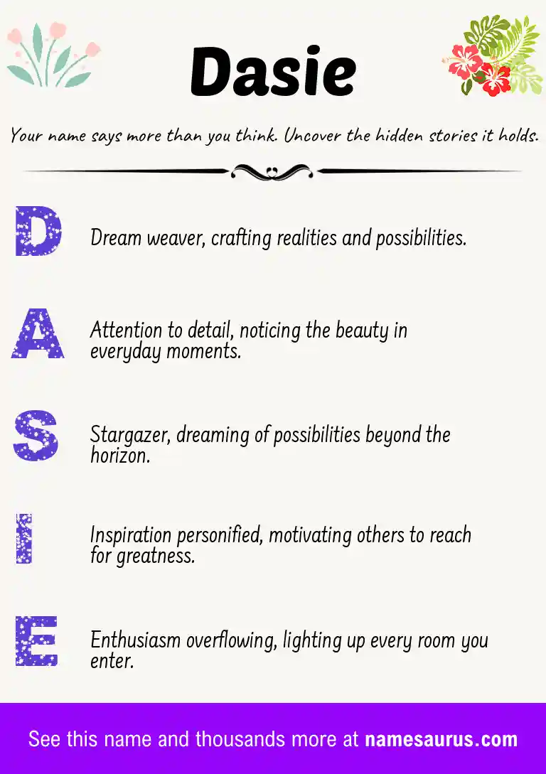 Acrostic poem about Dasie.