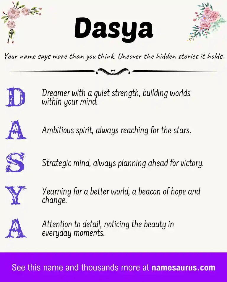 Acrostic poem about Dasya.