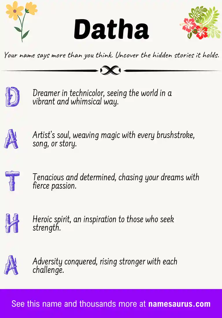 Acrostic poem about Datha.
