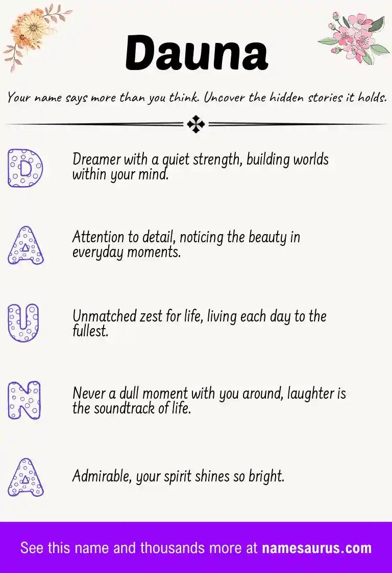 Acrostic poem about Dauna.