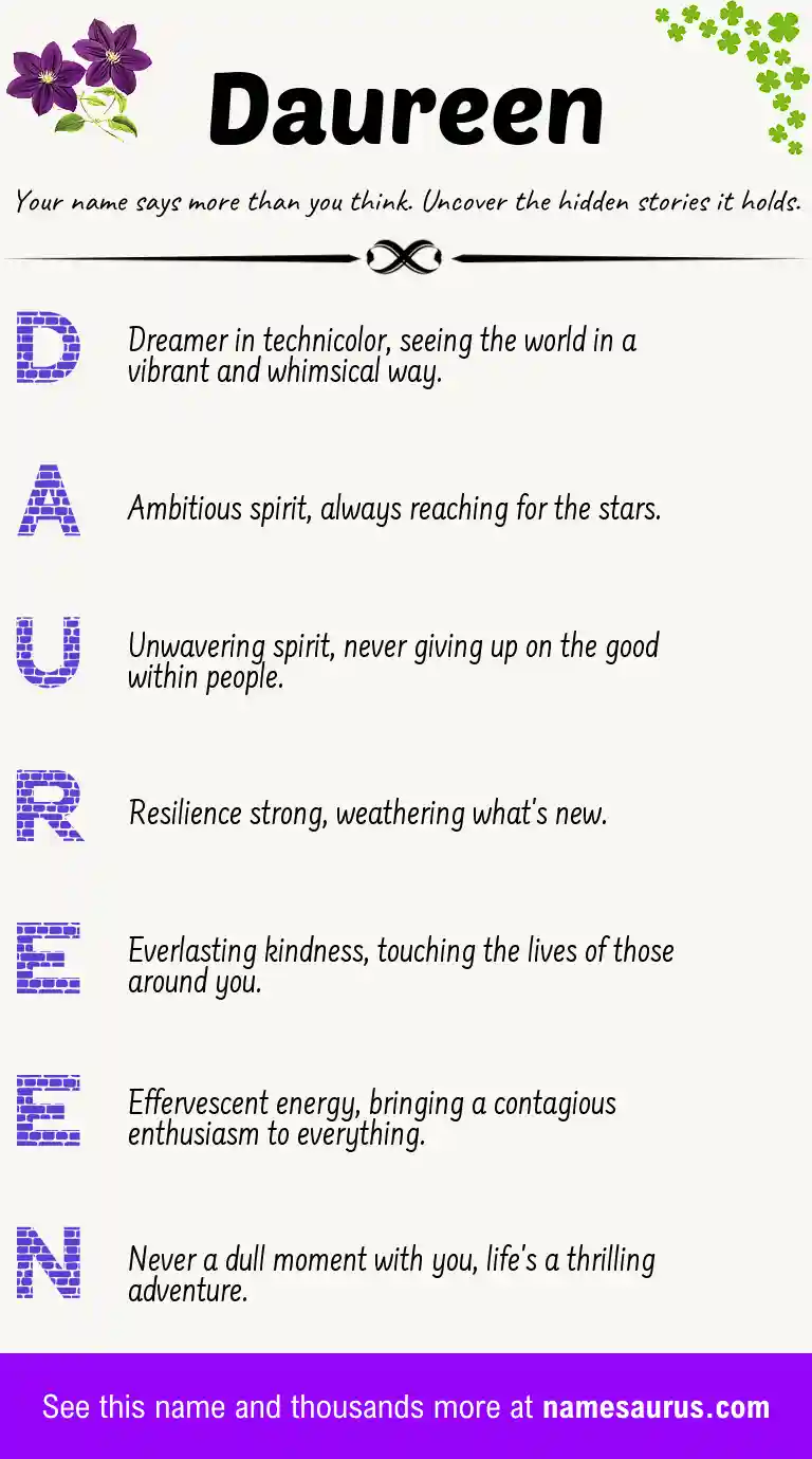 Acrostic poem about Daureen.
