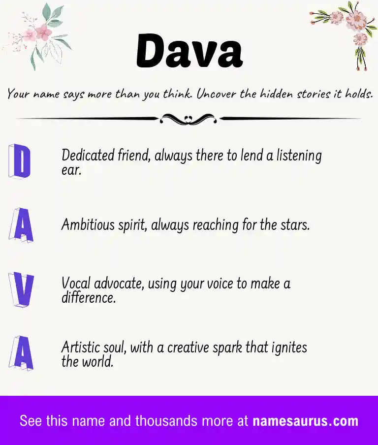 Acrostic poem about Dava.