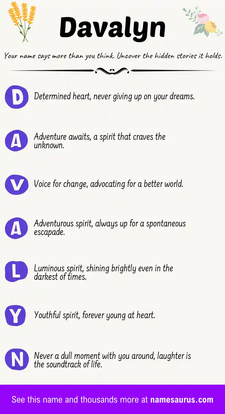 Acrostic poem about Davalyn.