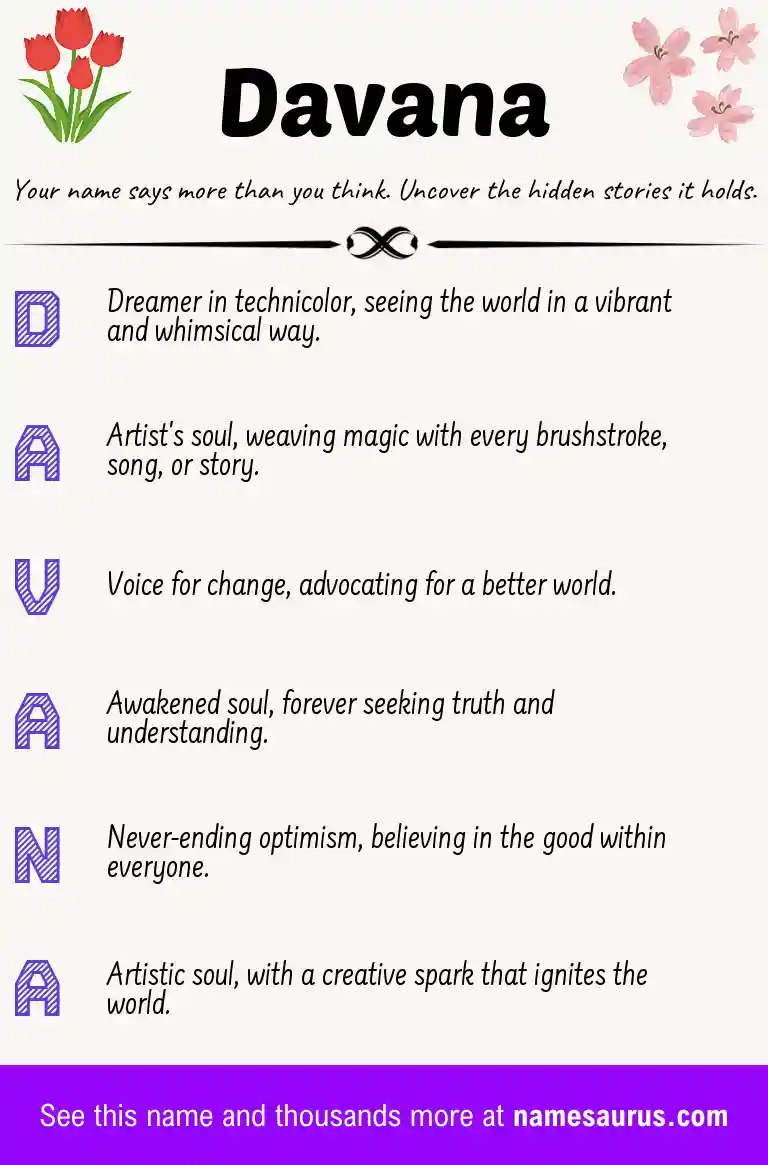 Acrostic poem about Davana.