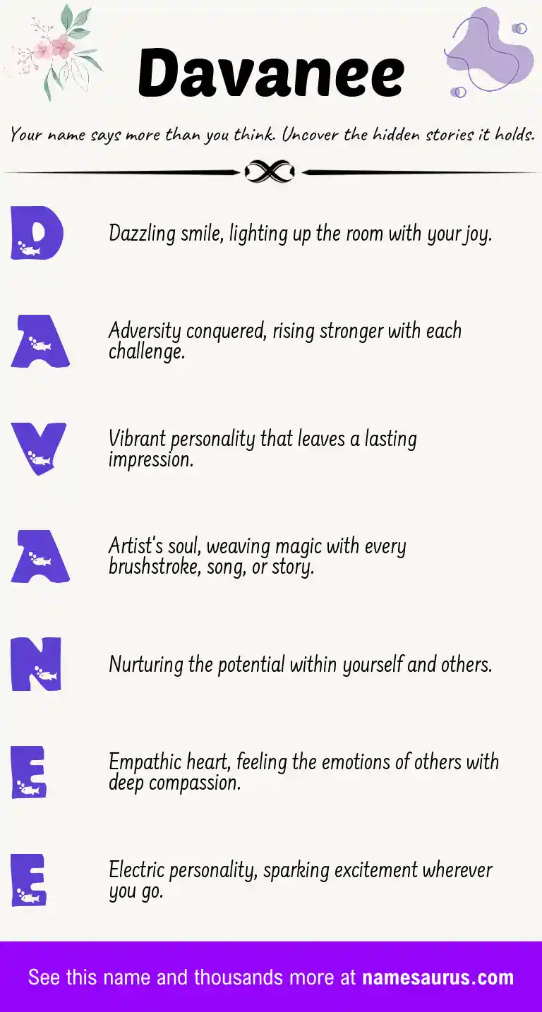 Acrostic poem about Davanee.