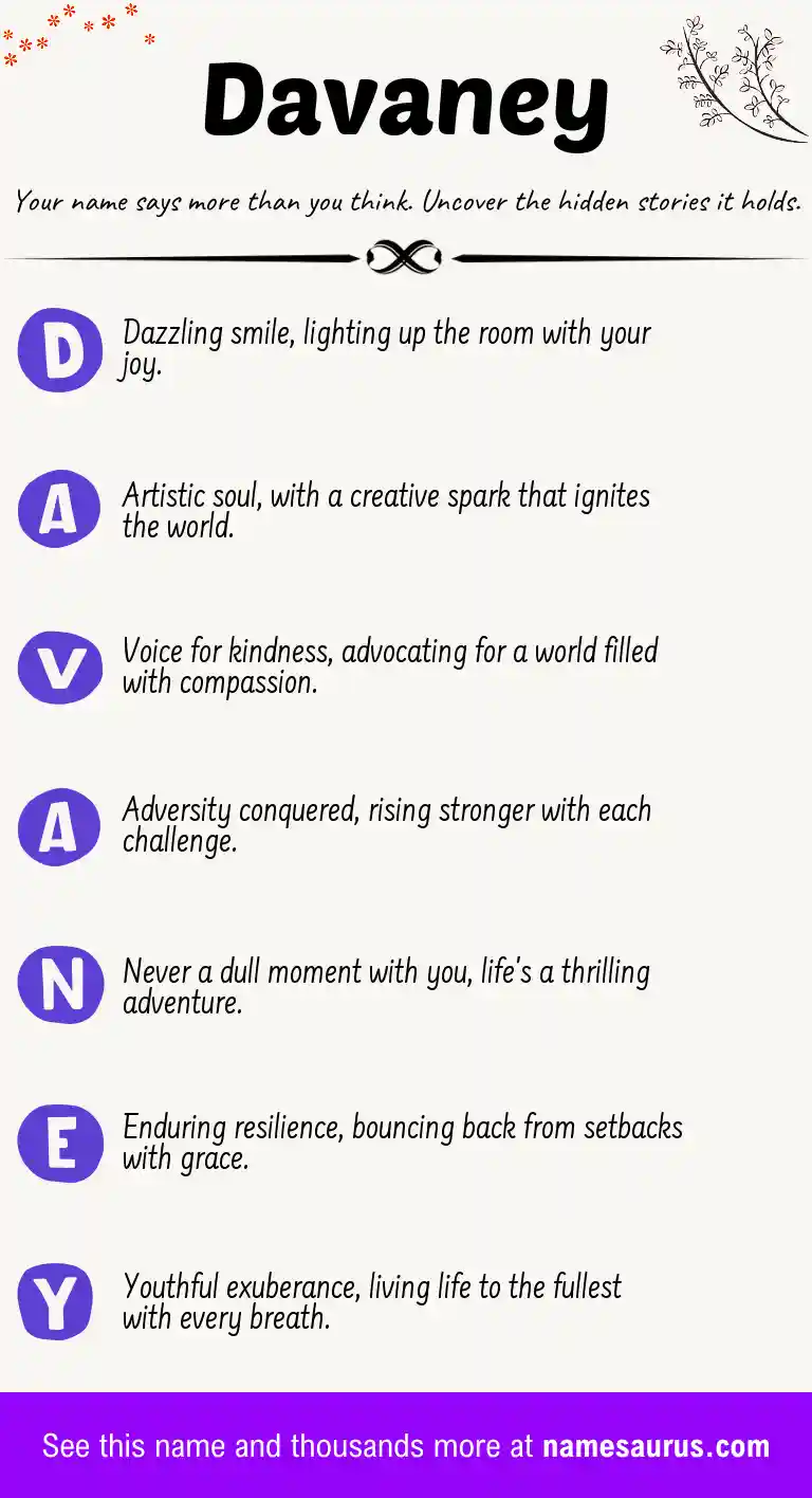 Acrostic poem about Davaney.