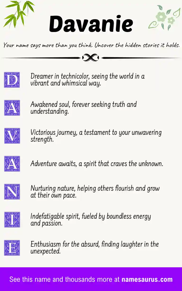 Acrostic poem about Davanie.