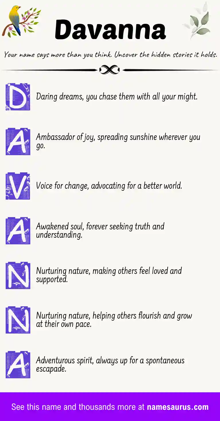 Acrostic poem about Davanna.
