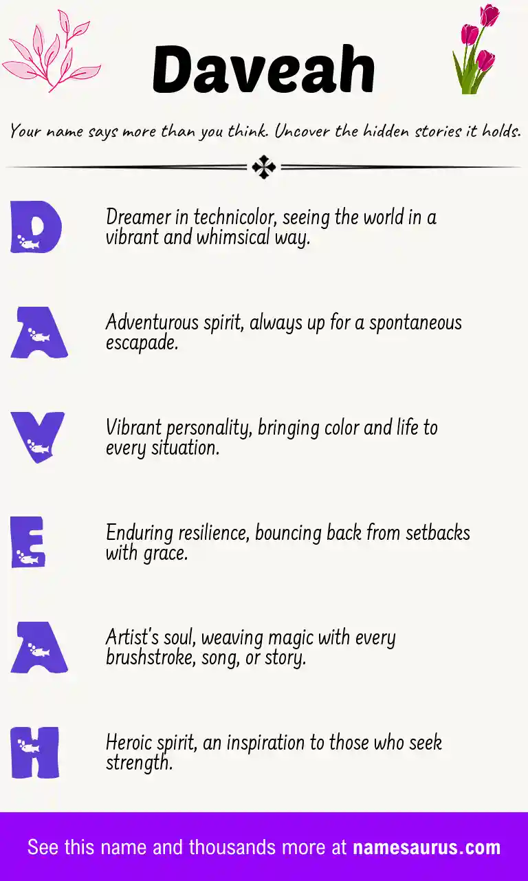 Acrostic poem about Daveah.