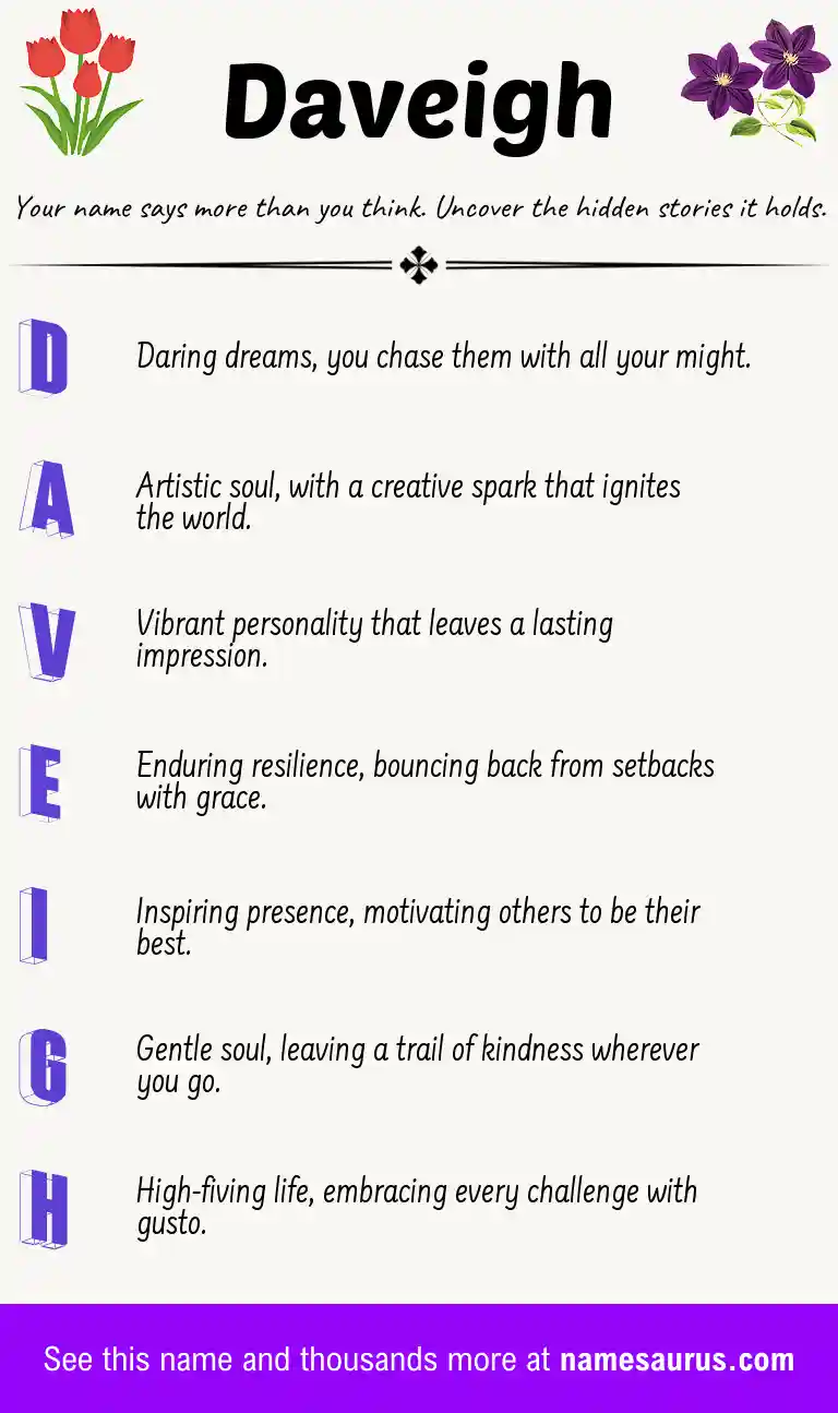 Acrostic poem about Daveigh.