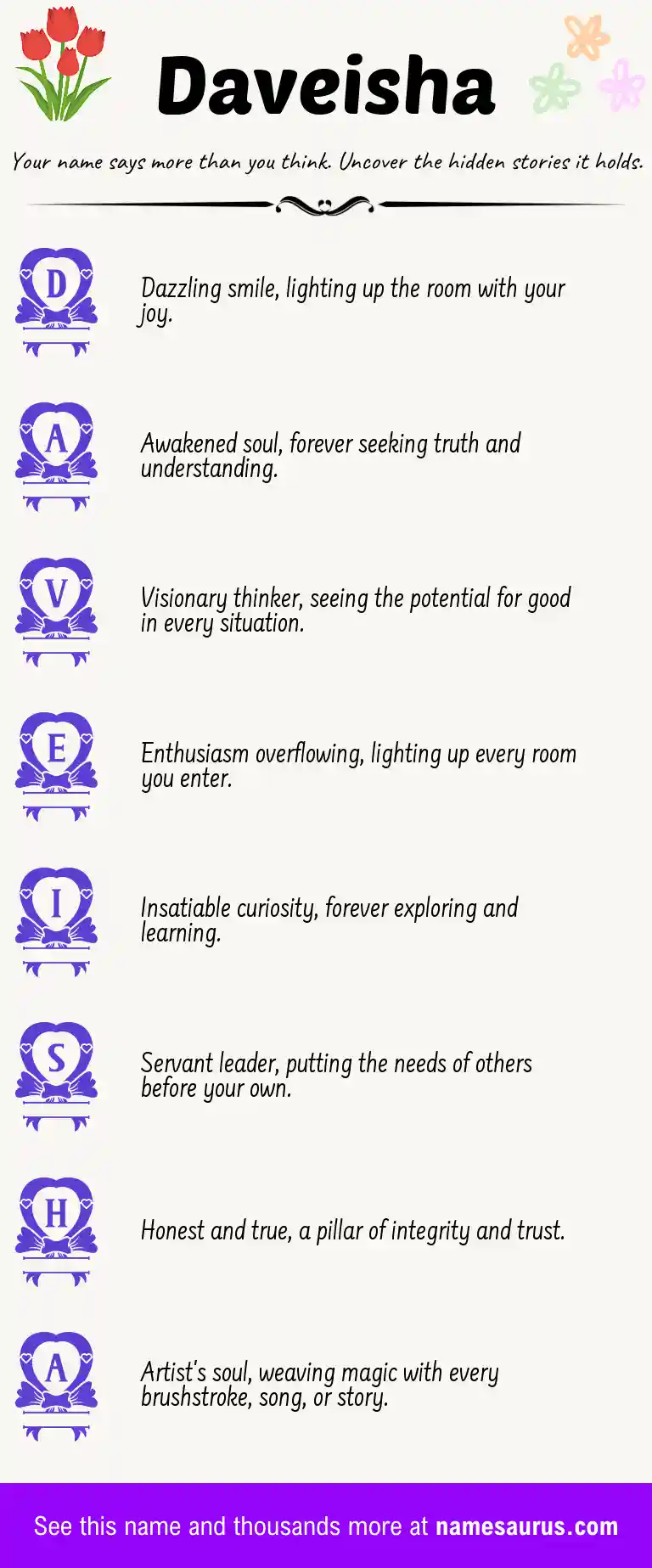 Acrostic poem about Daveisha.