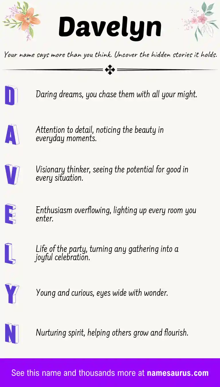 Acrostic poem about Davelyn.