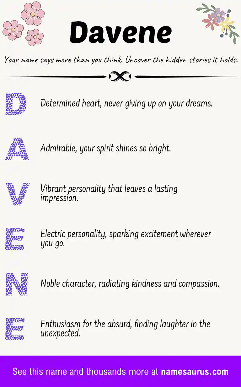 Acrostic poem about Davene.