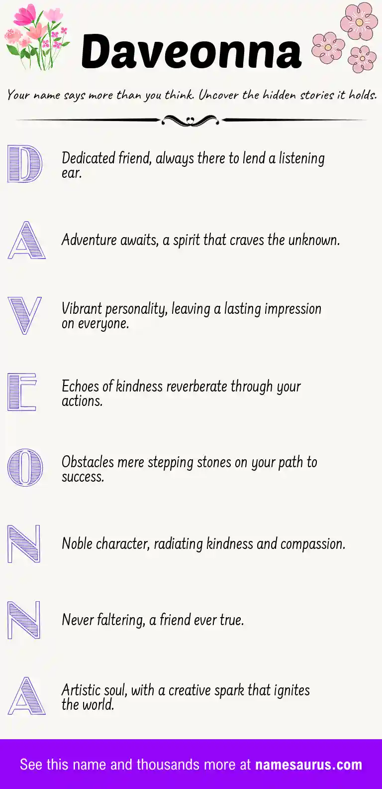 Acrostic poem about Daveonna.