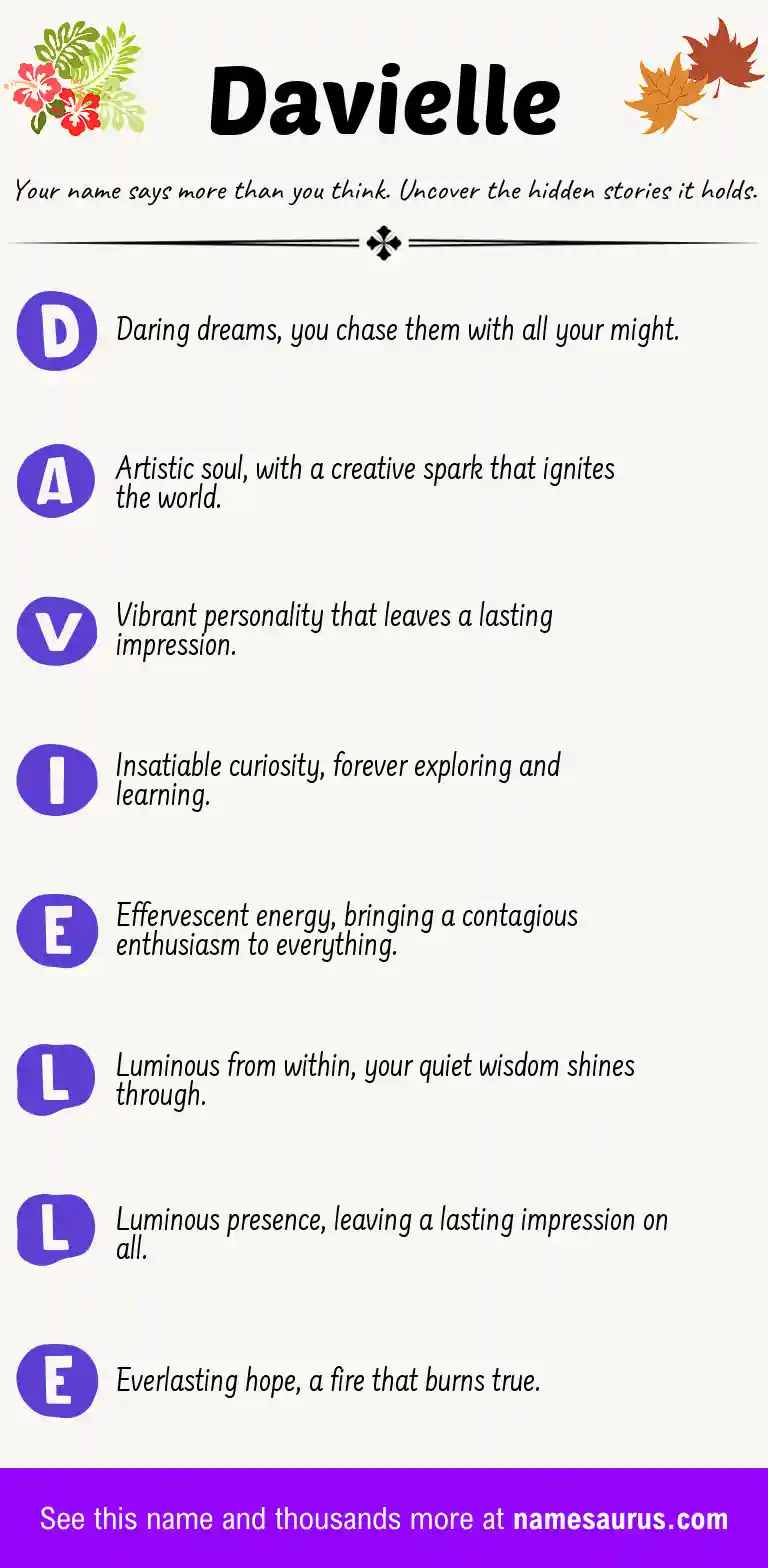Acrostic poem about Davielle.
