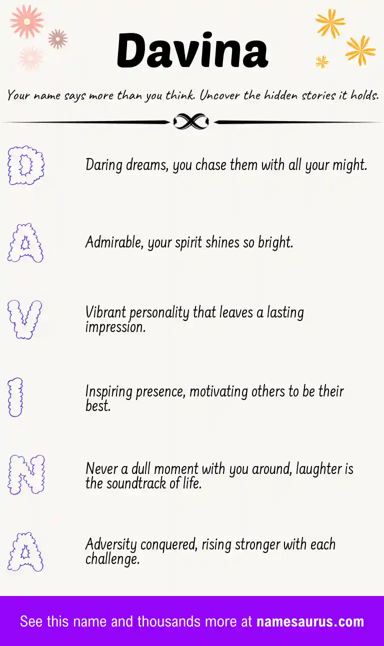 Acrostic poem about Davina.