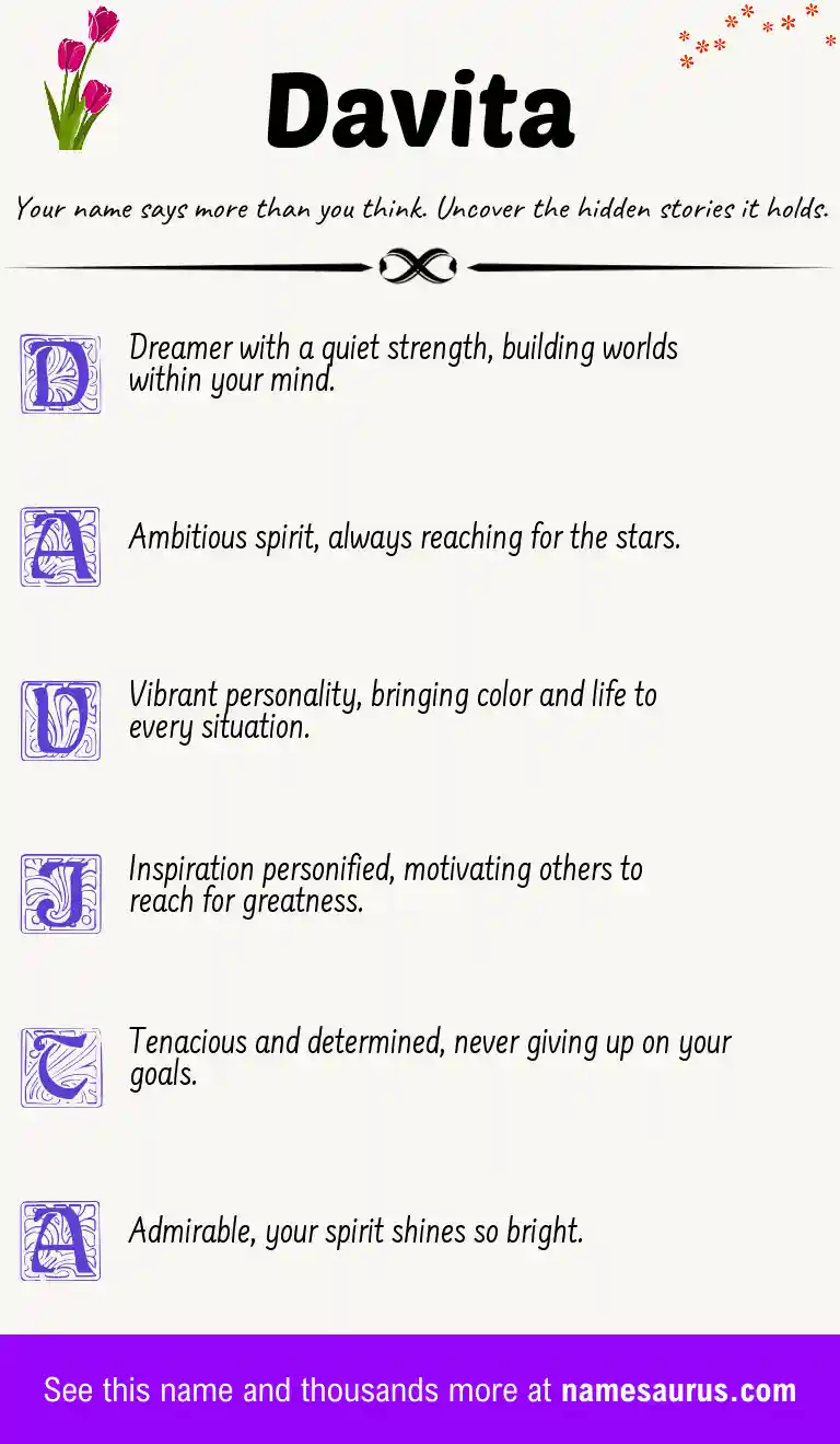 Acrostic poem about Davita.