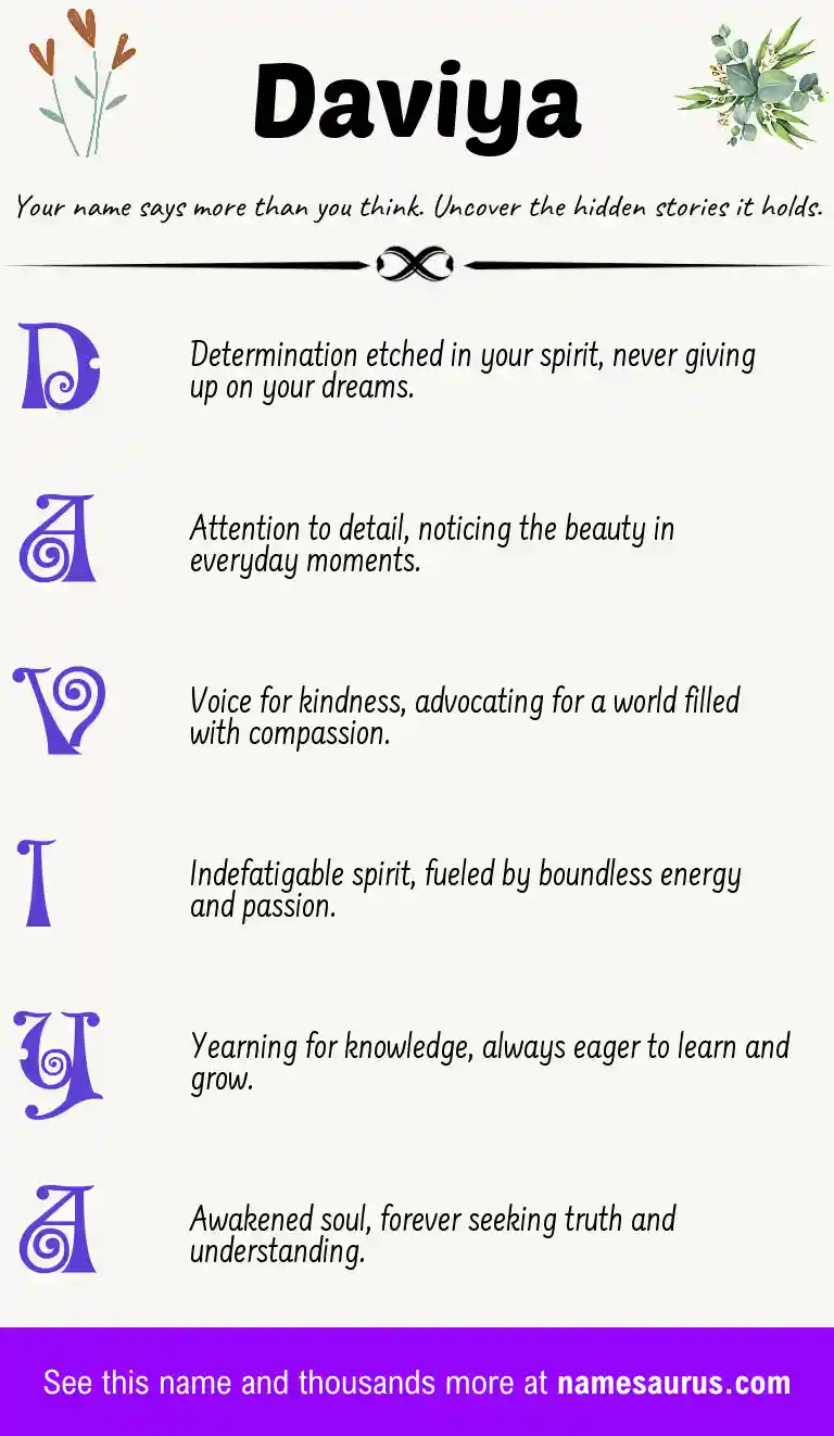 Acrostic poem about Daviya.