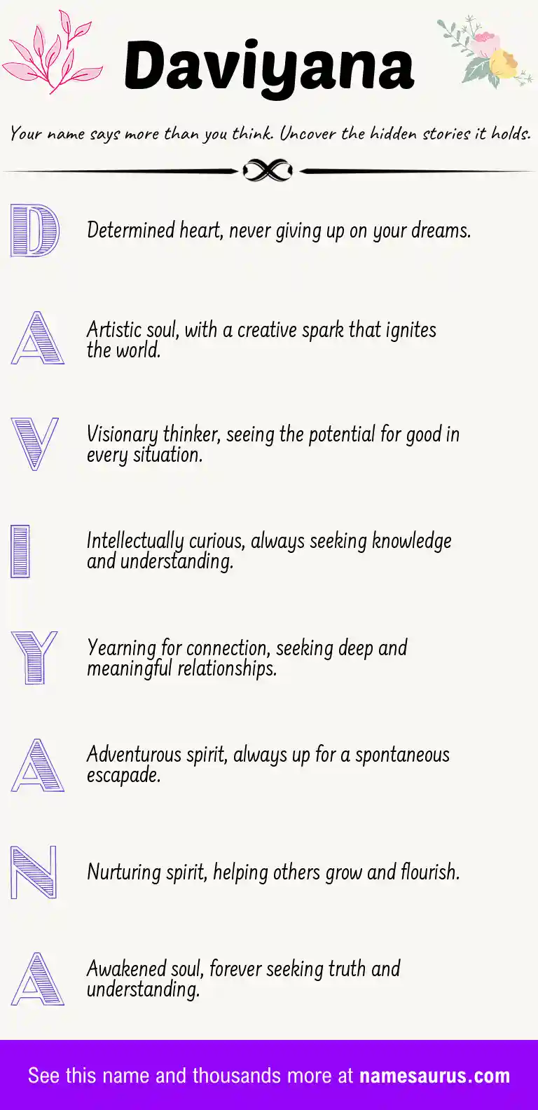Acrostic poem about Daviyana.