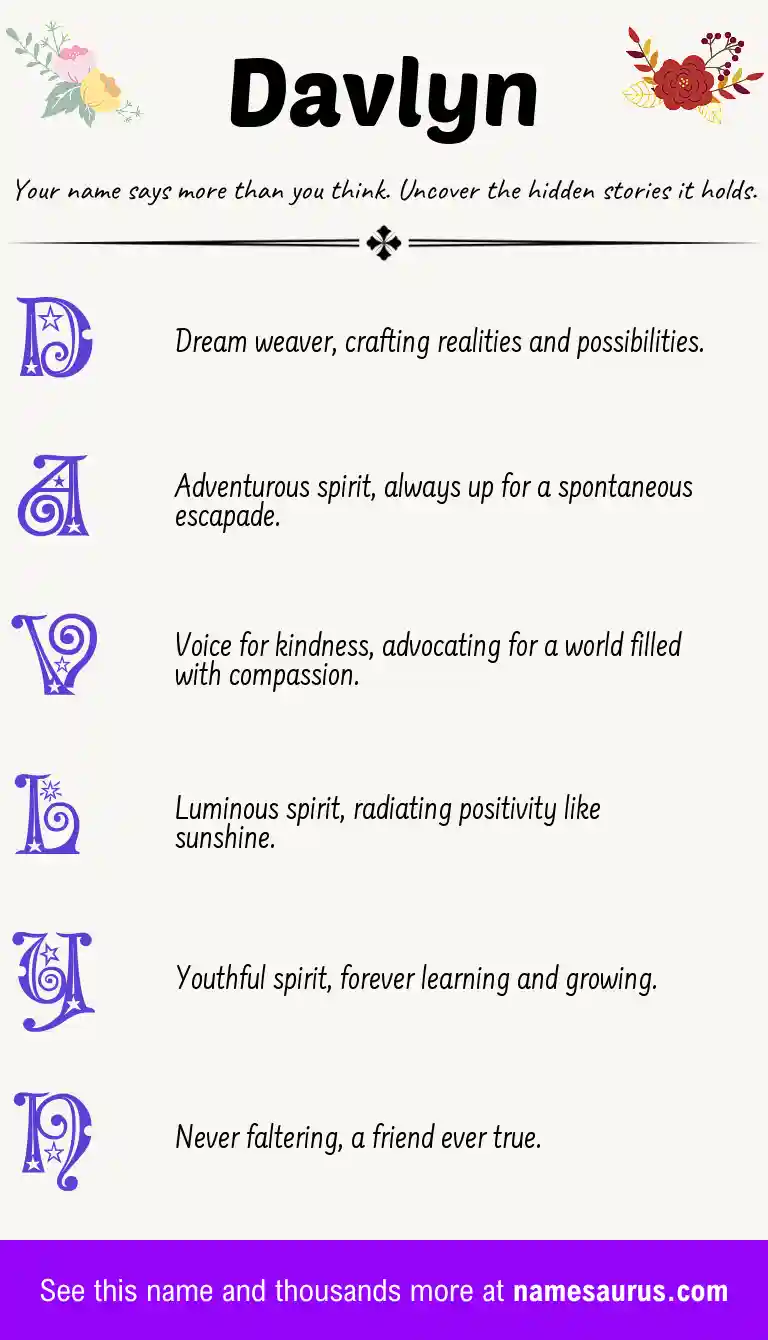 Acrostic poem about Davlyn.