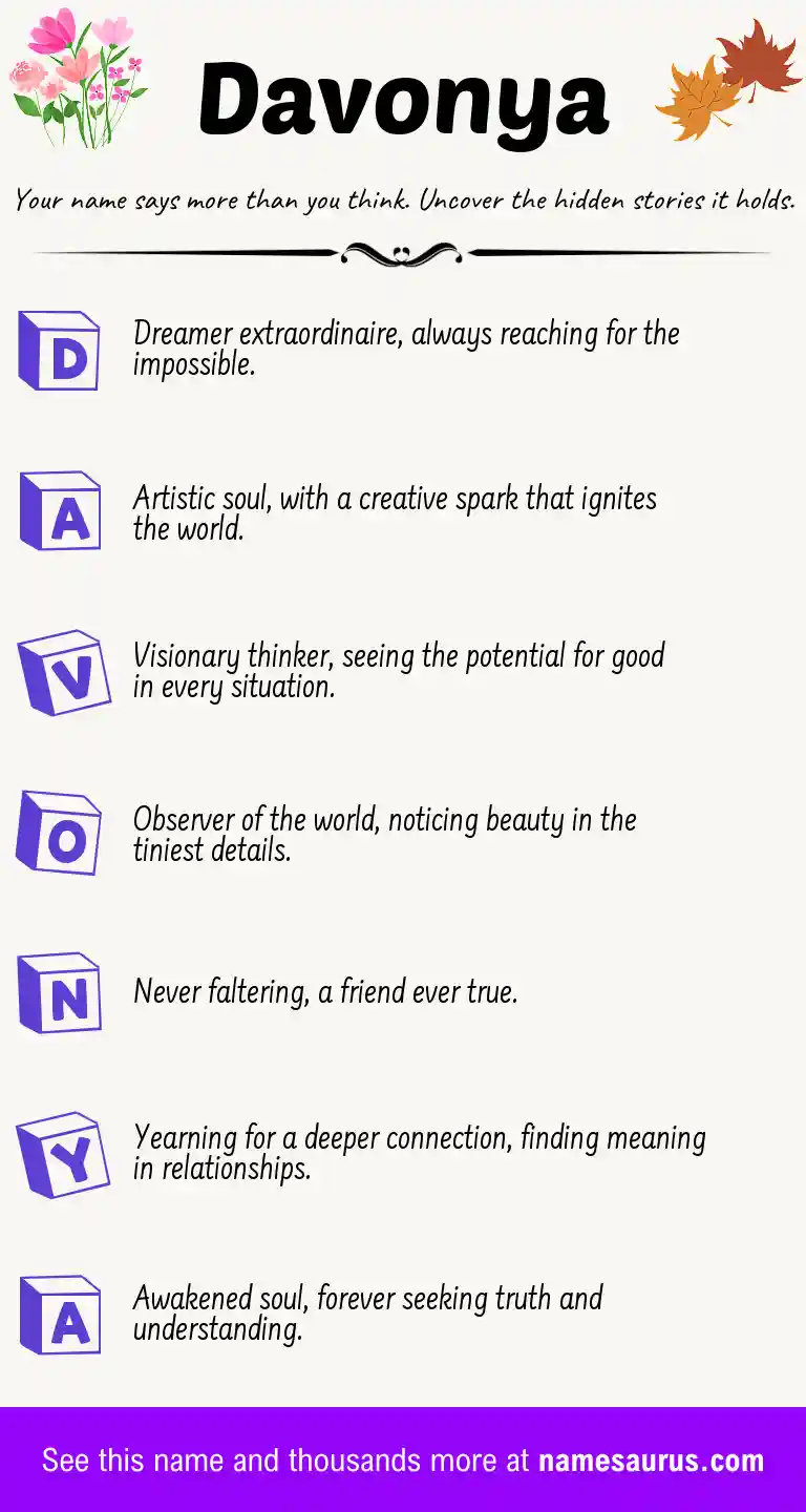 Acrostic poem about Davonya.