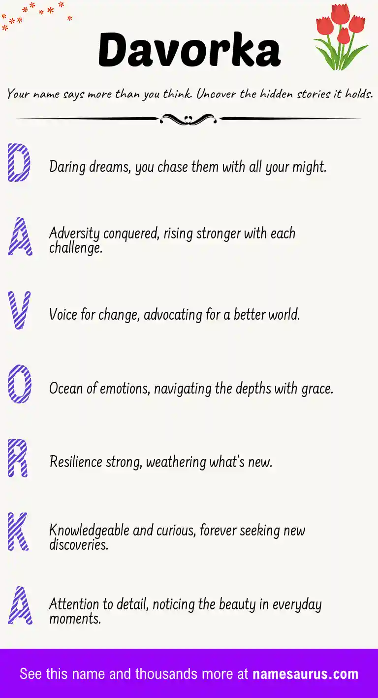 Acrostic poem about Davorka.