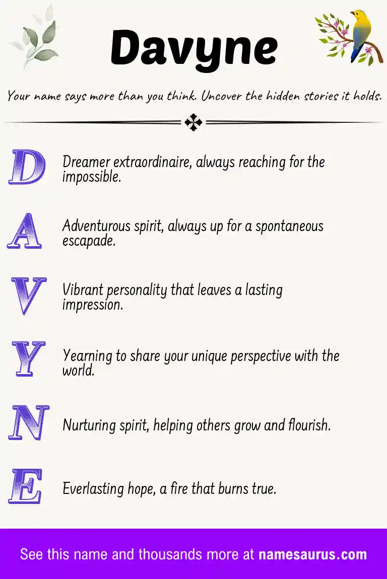 Acrostic poem about Davyne.