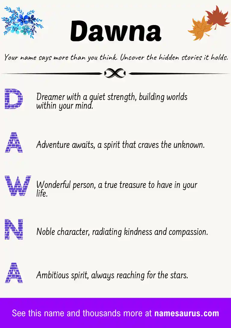 Acrostic poem about Dawna.