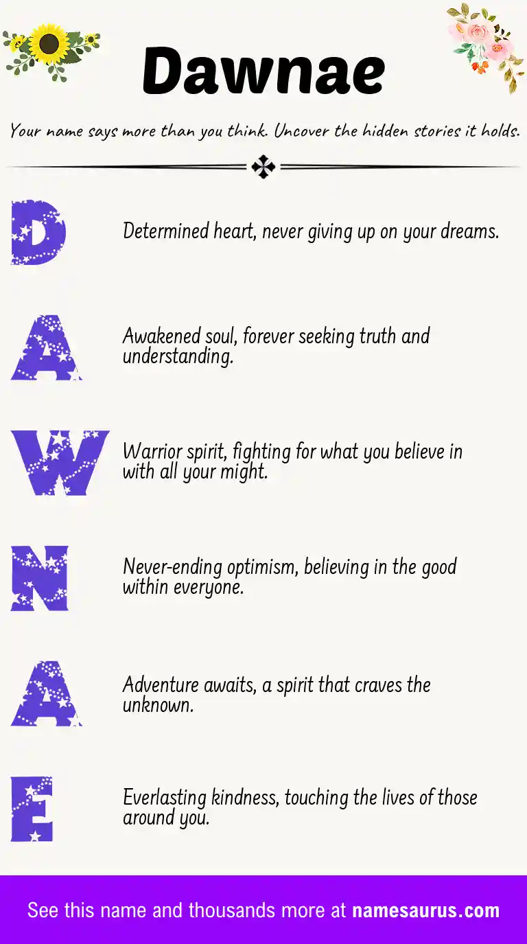Acrostic poem about Dawnae.