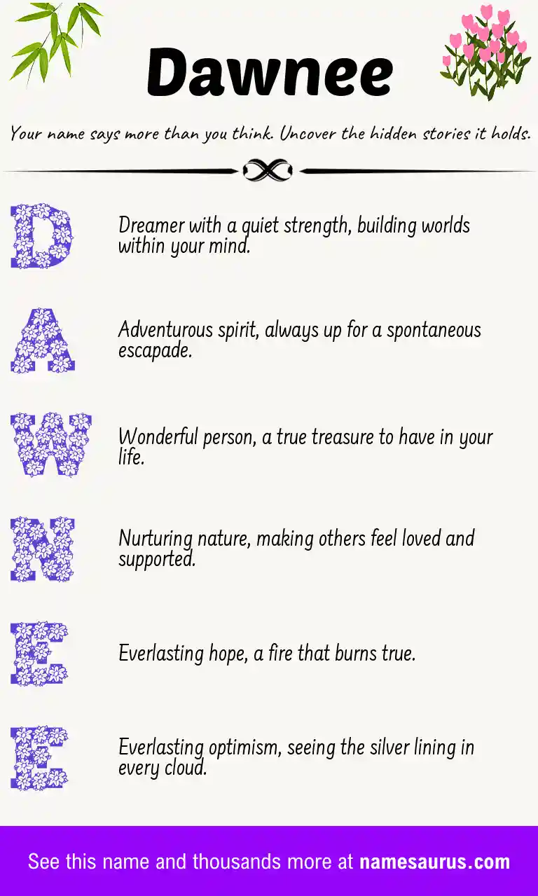 Acrostic poem about Dawnee.