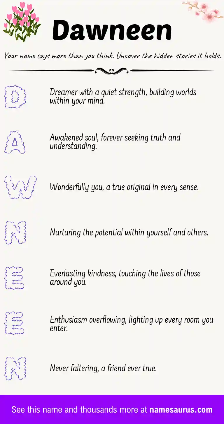 Acrostic poem about Dawneen.