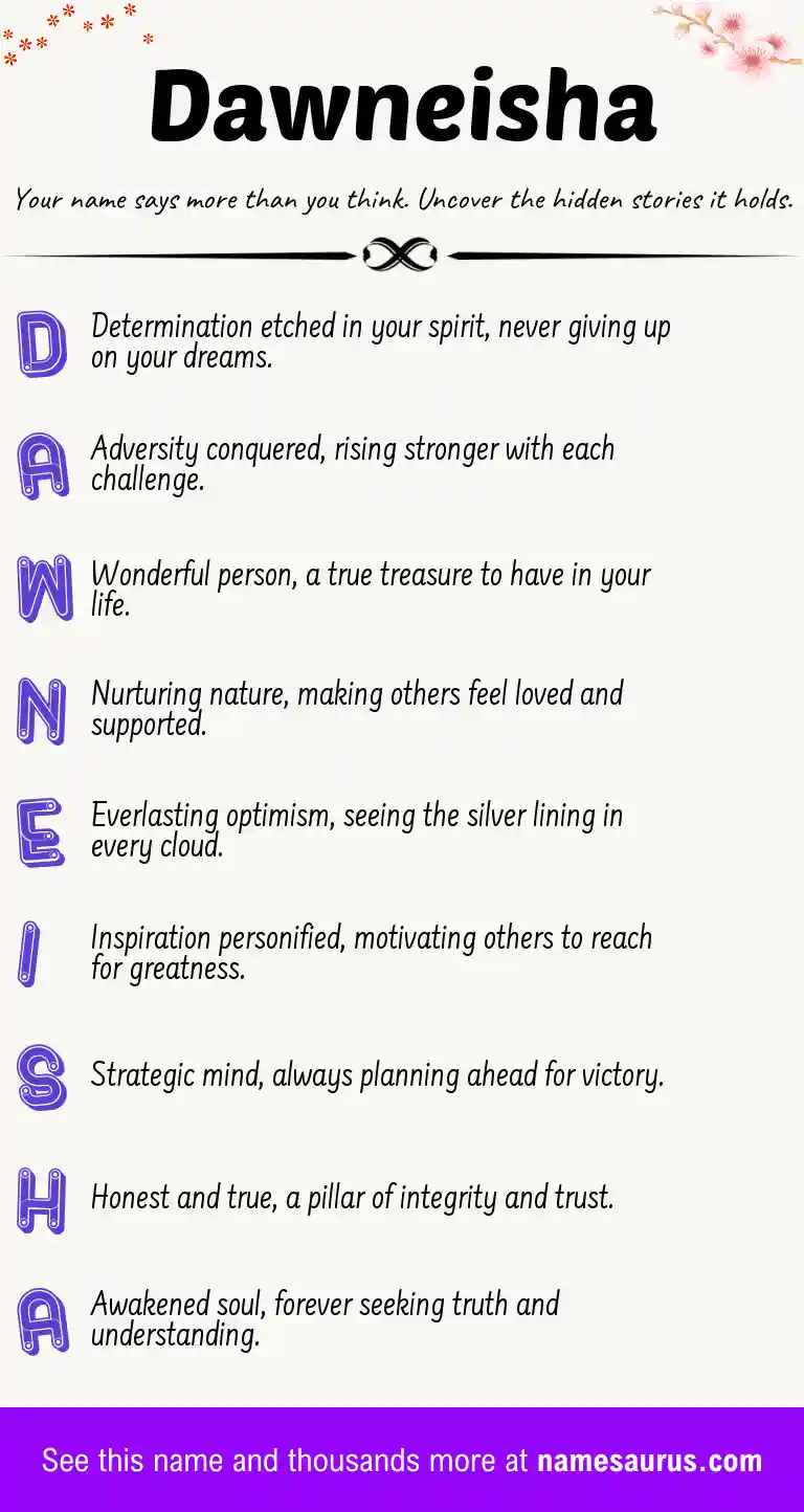 Acrostic poem about Dawneisha.